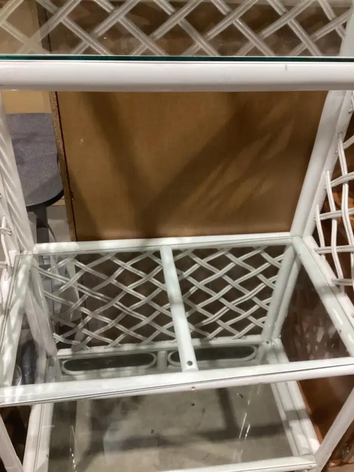 Vintage McGuire-Styled Arched Rattan with 3 Shelves