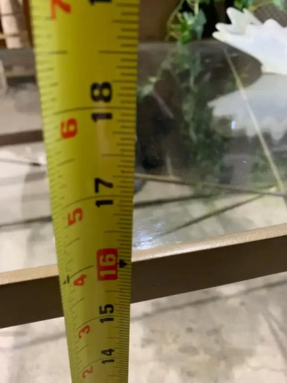 Metal and Glass Coffee Table with gold industrial style