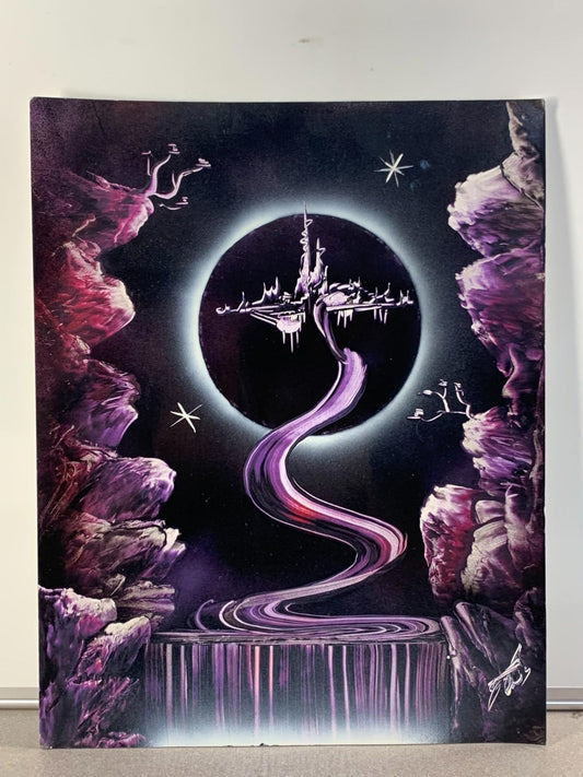 Original Spray Paint Art Surrealistic Outer Space