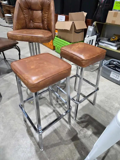 Vintage Style Vinyon + Chrome Bar Stools