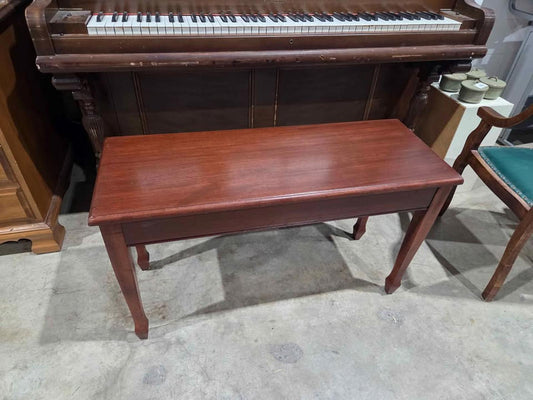 Vintage Mahogany Piano Bench with Storage