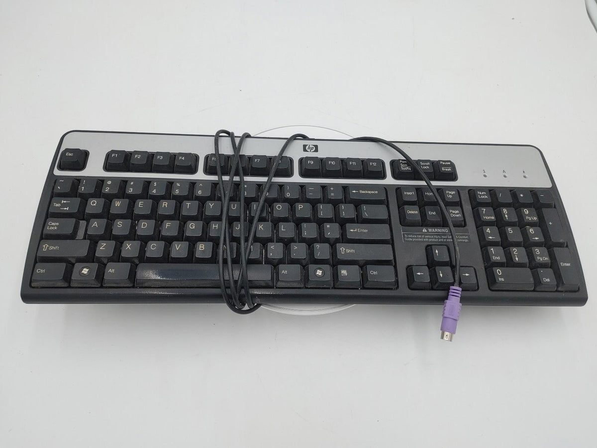 Good Condition HP PS/2 Keyboard KB-0316 Black/Silver Tested Working