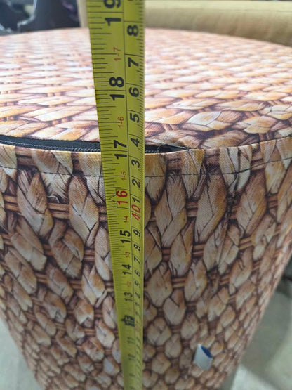 DELSIT Waterproof Fabric Woven Pattern Ottoman - Indoor/Outdoor