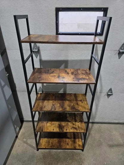 Rustic Brown 5-tire Shelving Unit