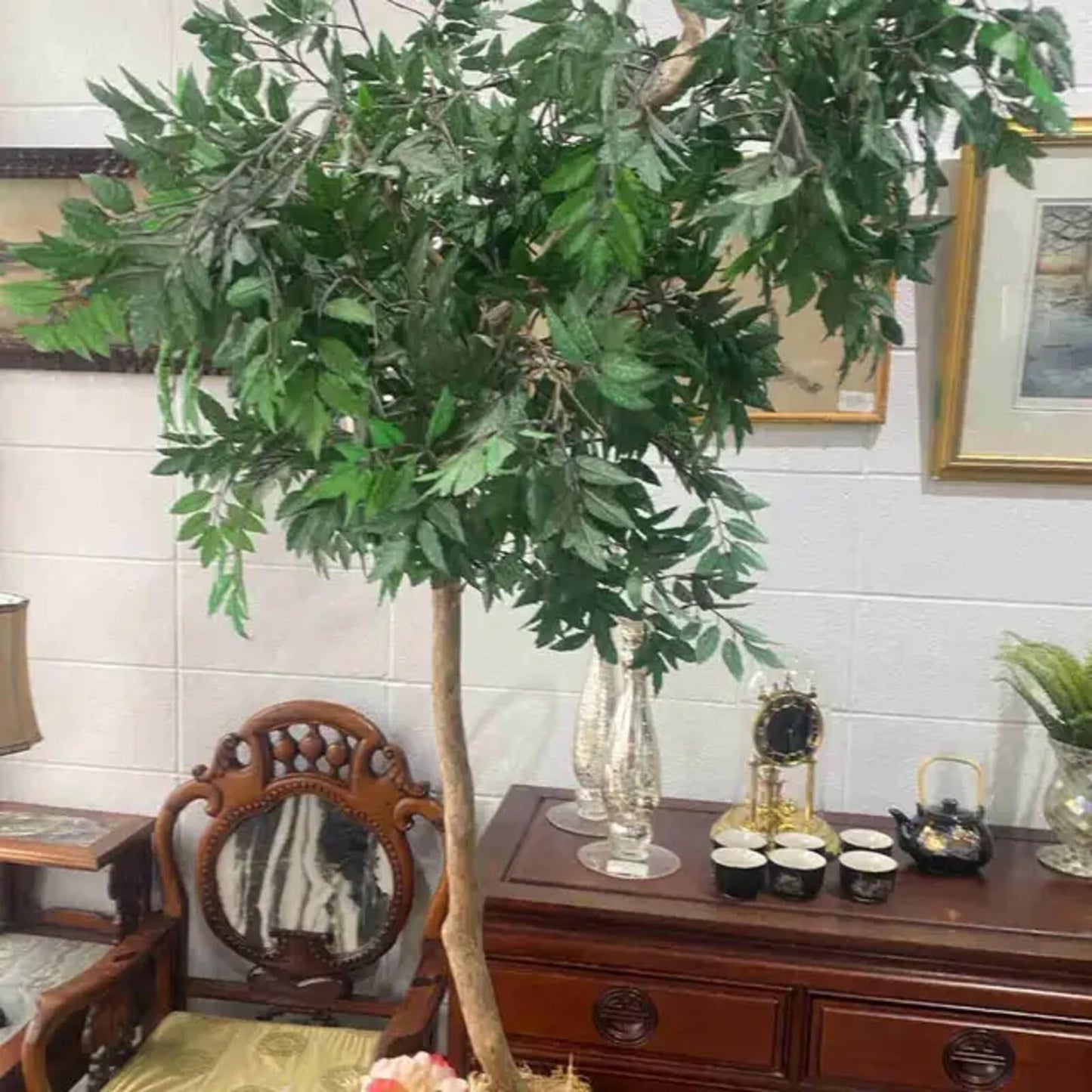 Large Faux Ming Aralia Decorative Tree