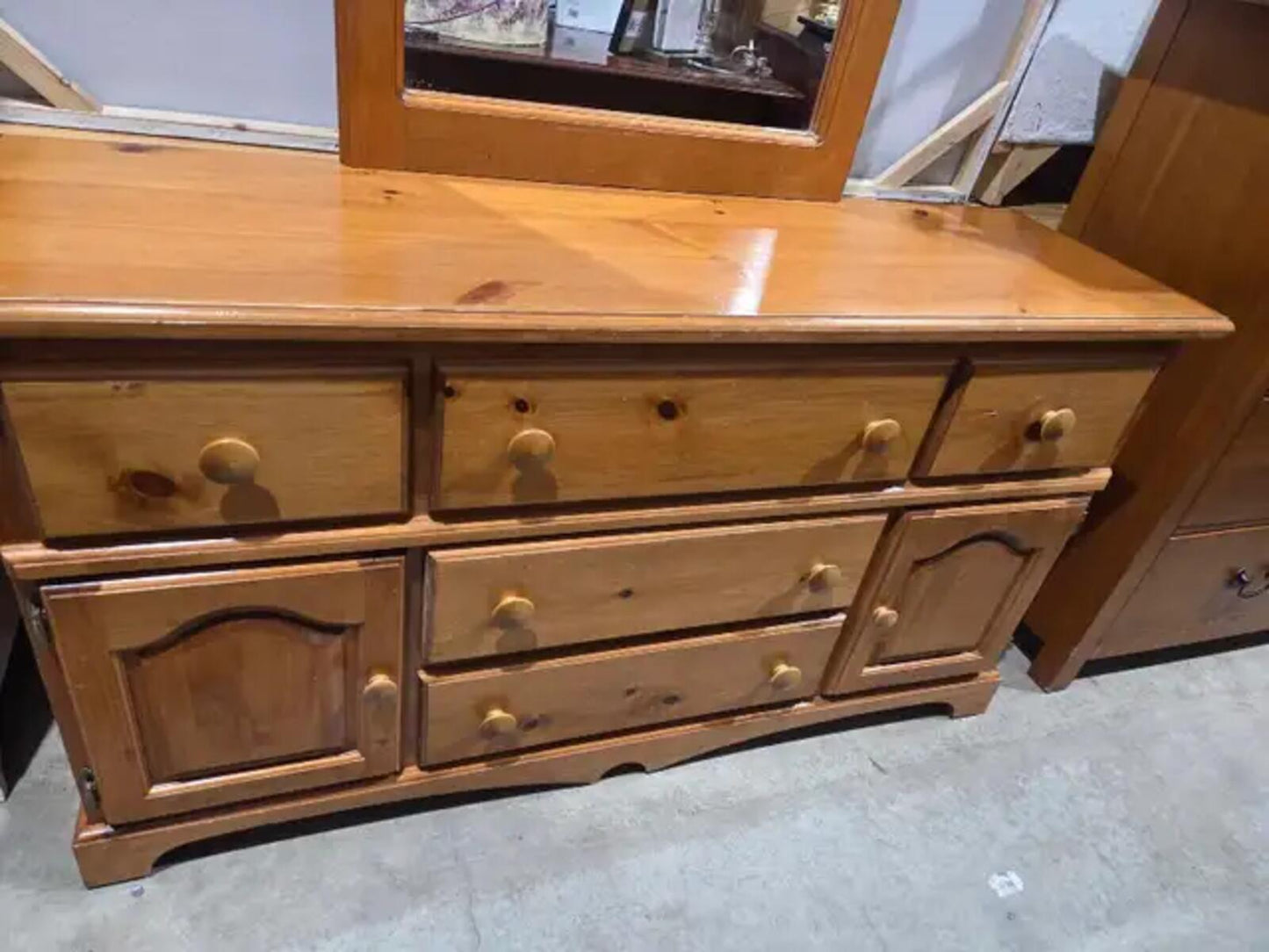 Wooden Dresser with Mirror