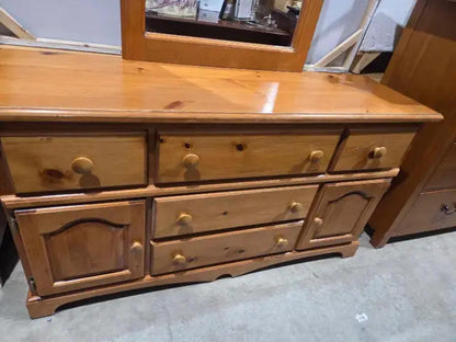 Wooden Dresser with Mirror