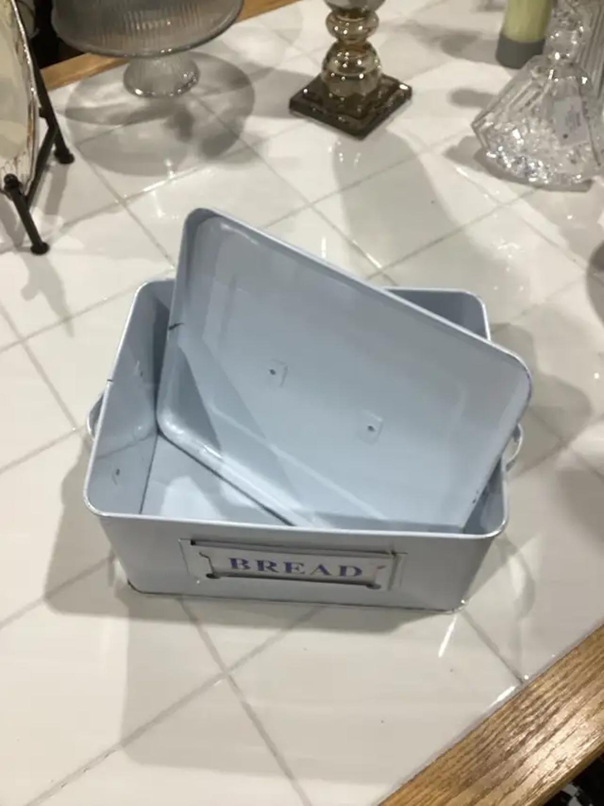 White Metal Bread Box