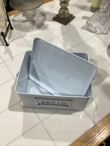 White Metal Bread Box
