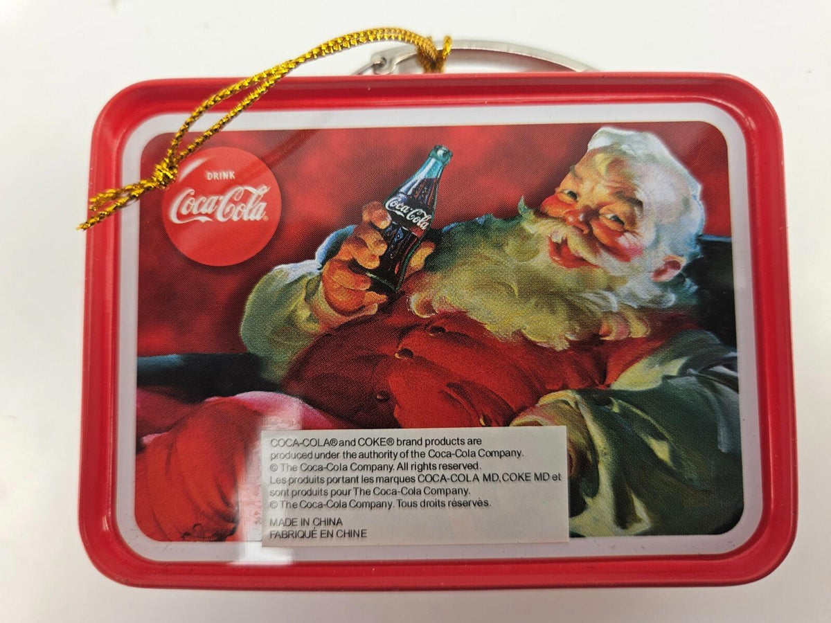 Décoration de Noël boîte-repas miniature en métal COCA-COLA 3,5”