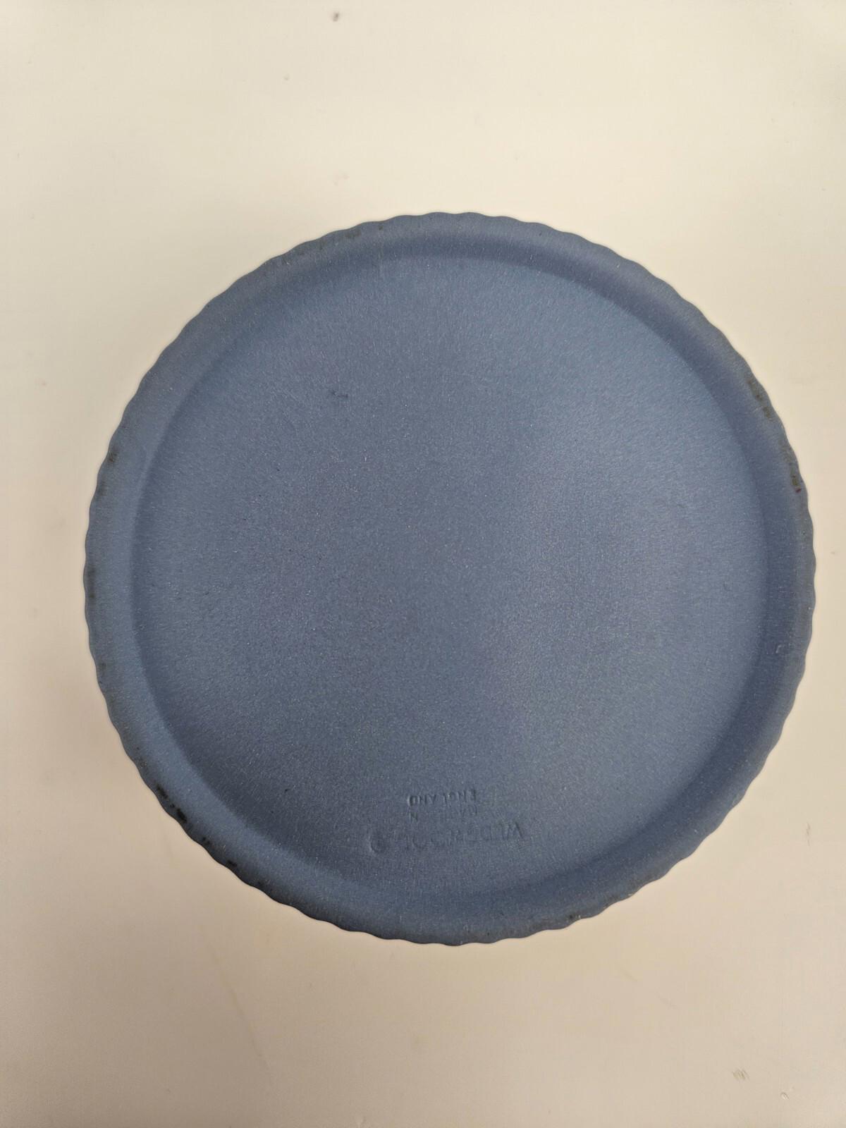 Couvercle vintage rond pour boîte à bague et à bijoux en jasperware Wedgwood, Angleterre