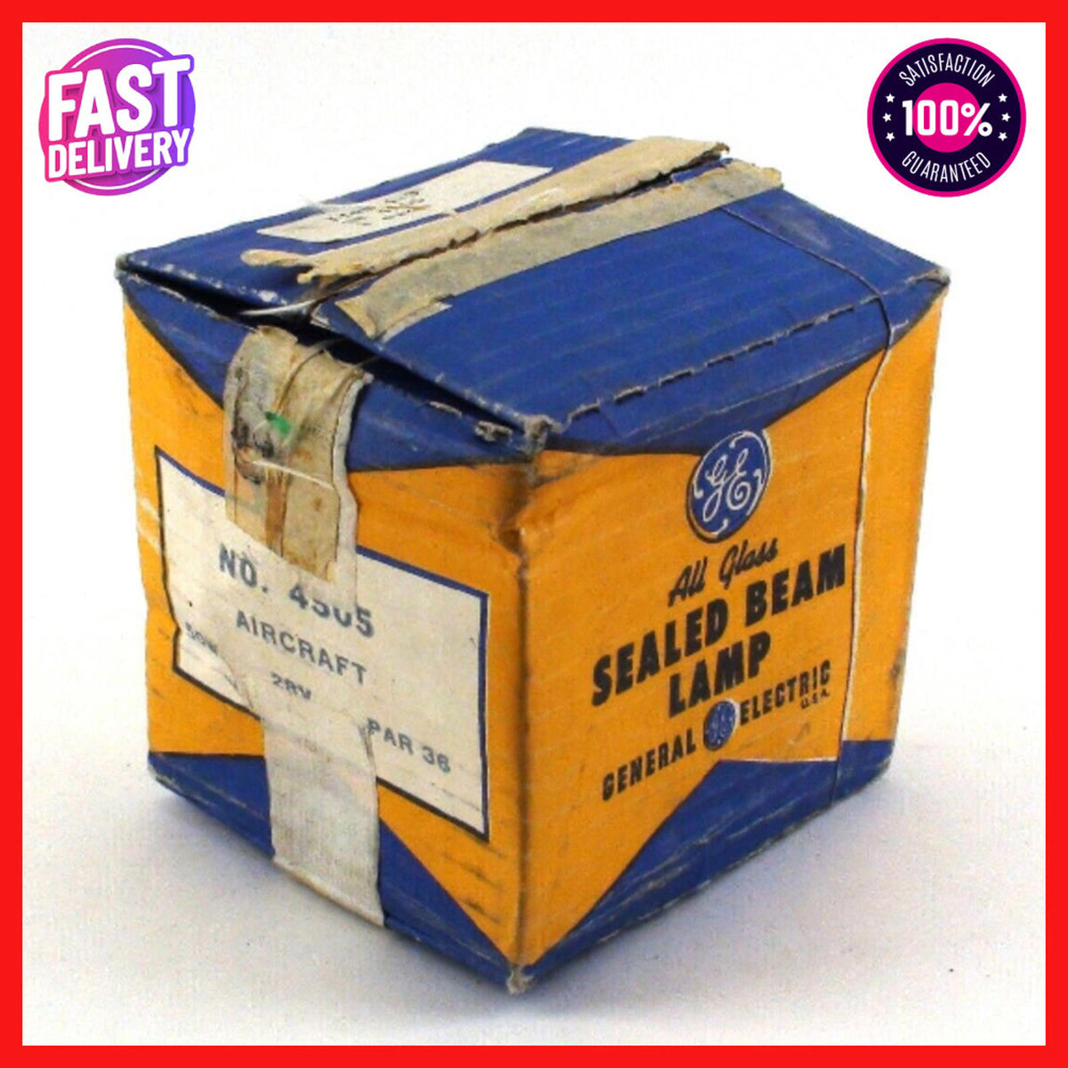 GE Sealed Beam Lamp Aircraft 4505 50W 28V Vintage - Open Box