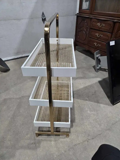 White & Gold 3-Tiered Bathroom Shelf
