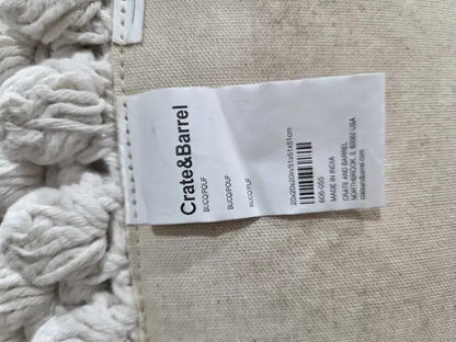 Crate & Barrel Off-White Pouf - (1 Sold, 1 Available)