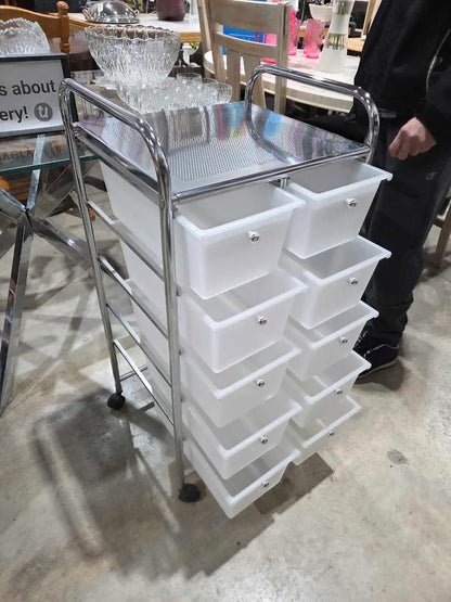 Chrome Rolling Storage Cart