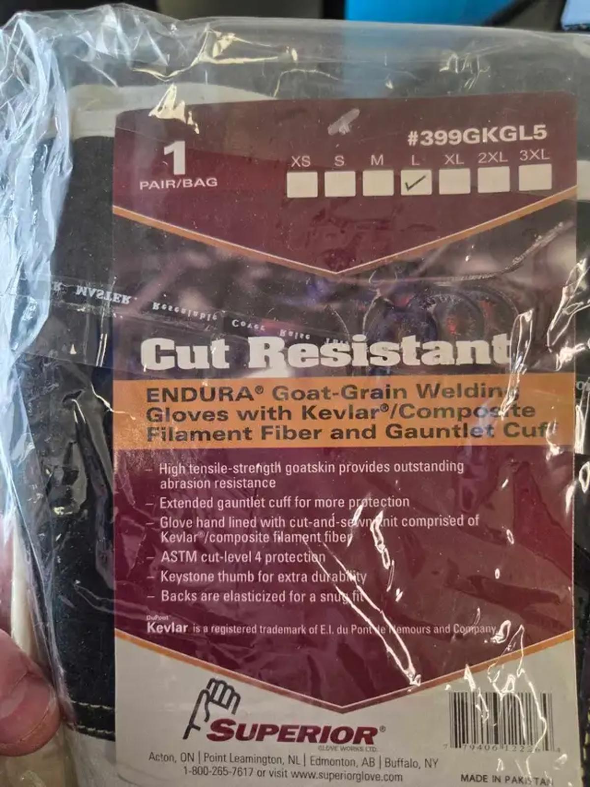 New! Superior Endura Goat-Grain Welding Gloves 2 Pairs (L)