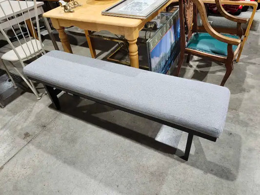 Grey Cushioned Bench