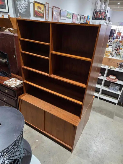 Vintage Danish MCM Teak Veneer Wall Unit - 2 Available
