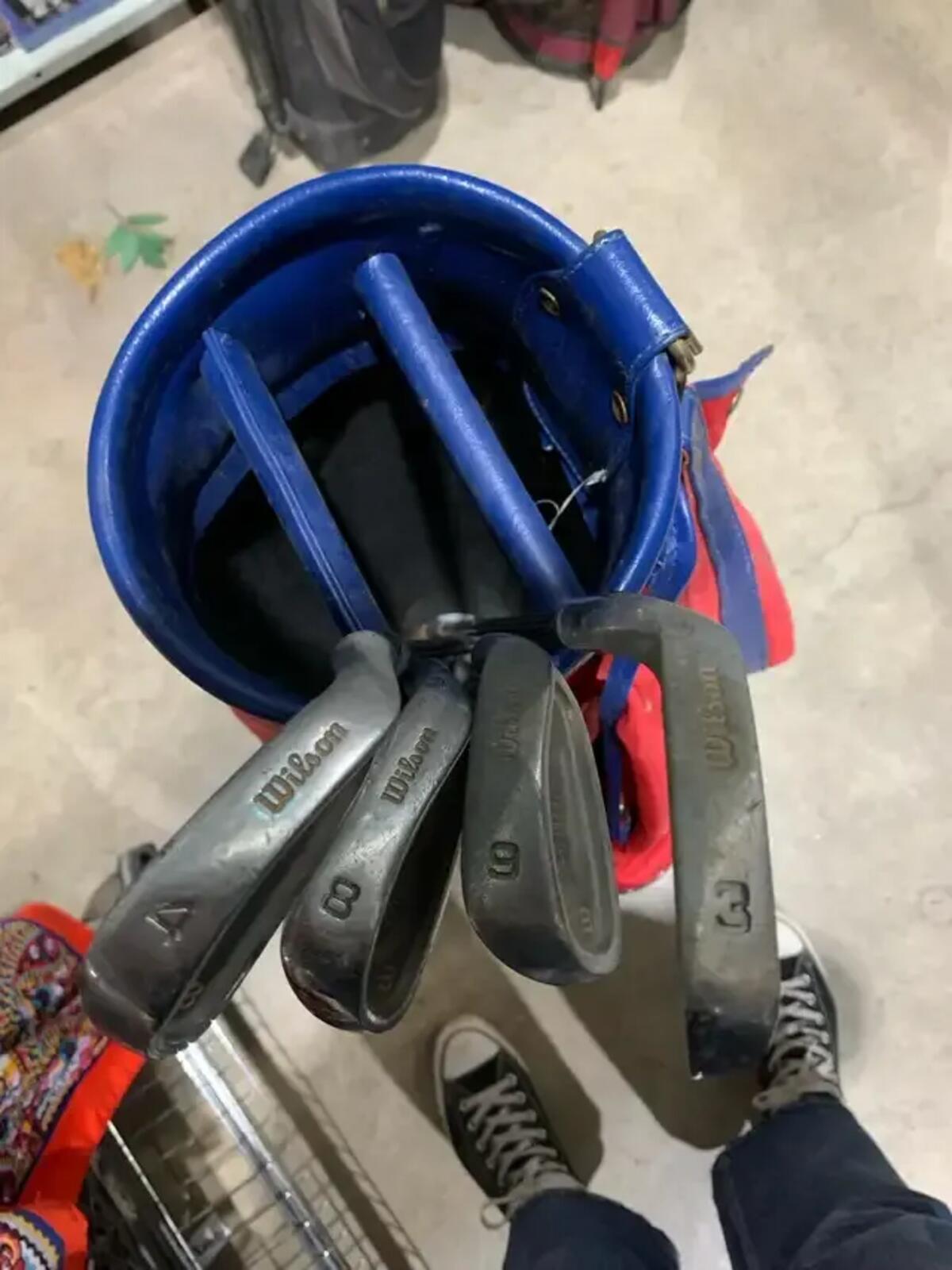 Wilson Matrix Golf Clubs and caddy