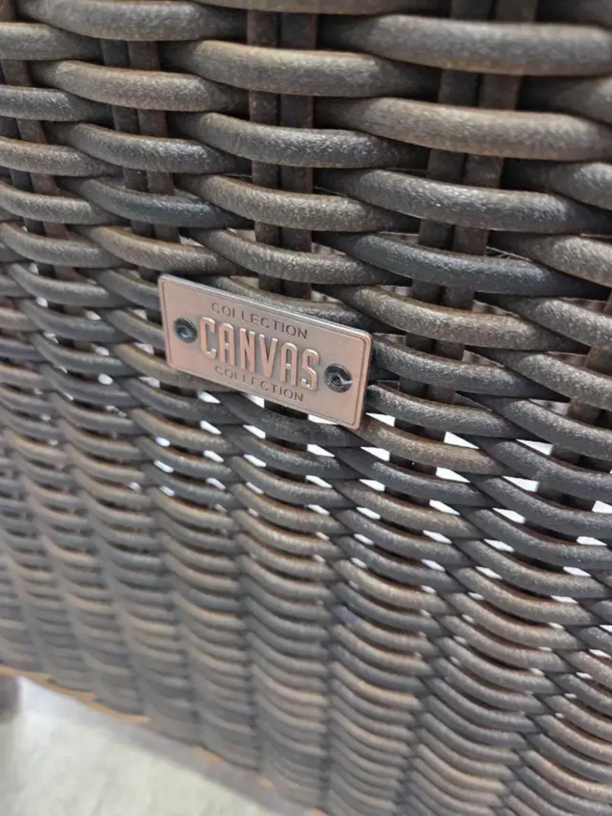 Canvas Faux Wicker Patio Chair