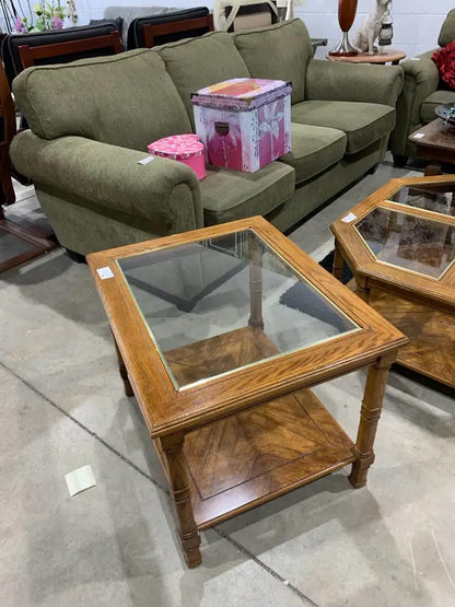 Glass Top Table Set of 2