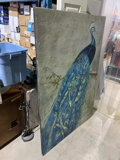 6 ft Peacock Wooden board Wall Art