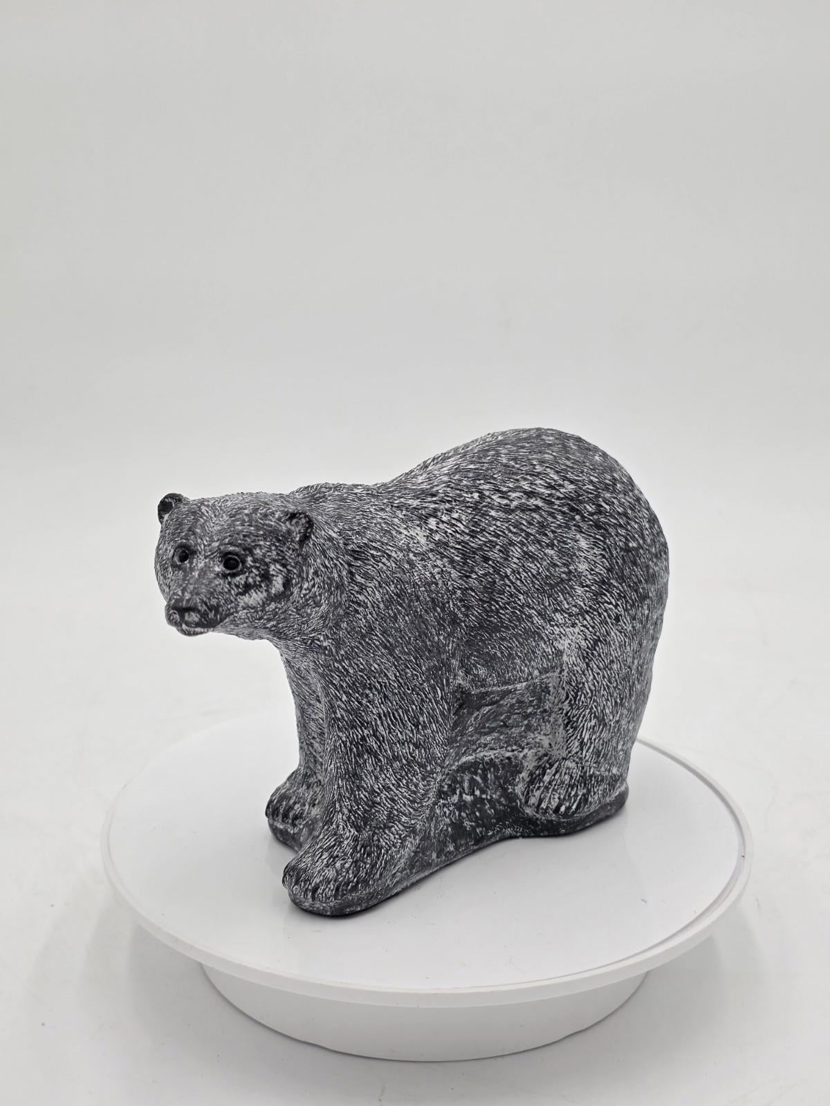 Vintage Large Inuit Eskimo Carving Original Hand Carved Bear Soapstone Canada