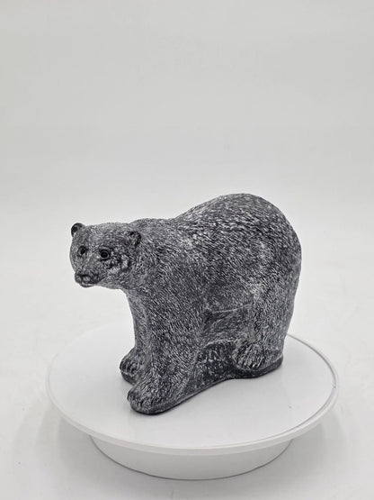 Vintage Large Inuit Eskimo Carving Original Hand Carved Bear Soapstone Canada