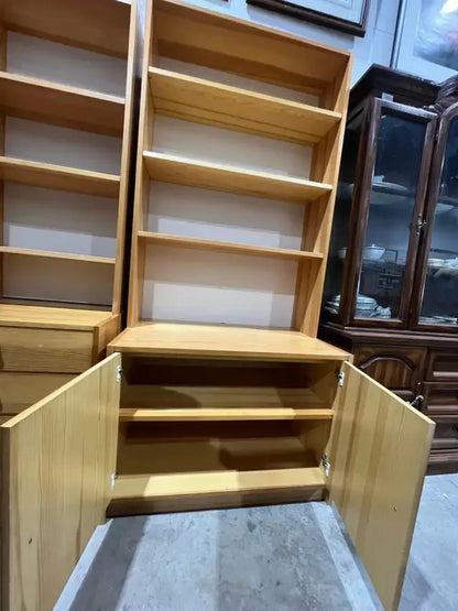 Pine Bookcase with bottom cabinet