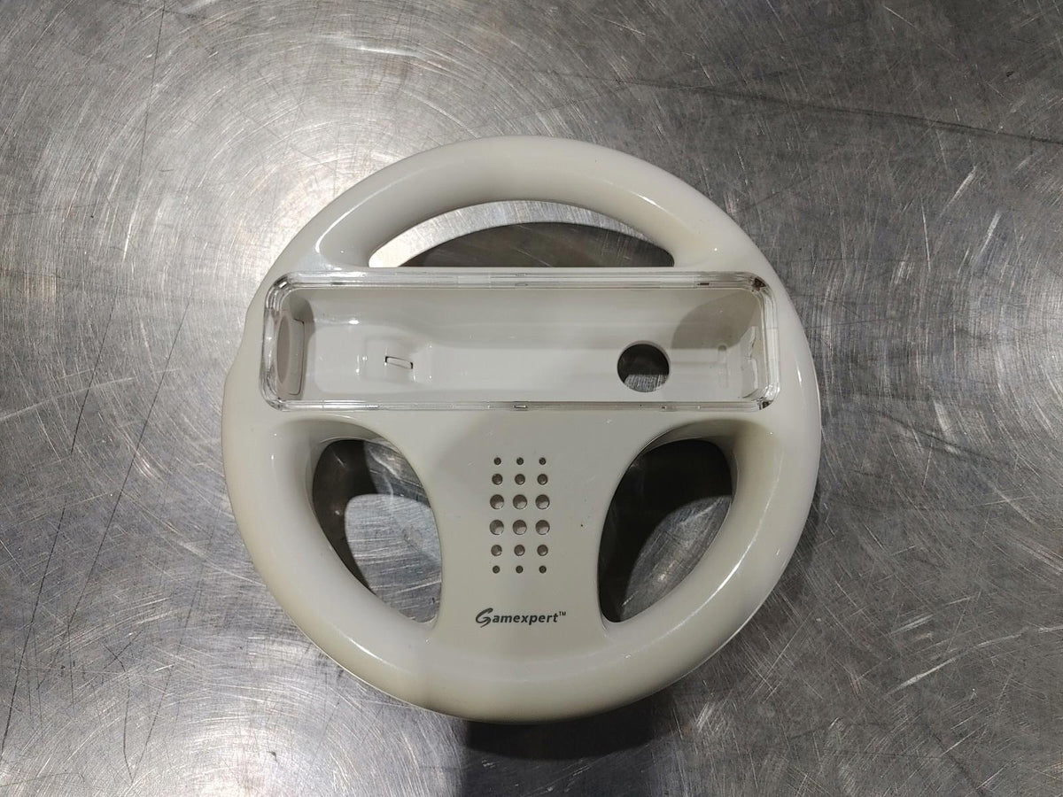 Volant de course Gamexpert GLOWHEEL pour Wiimote, pour Mario Kart, blanc – état moyen