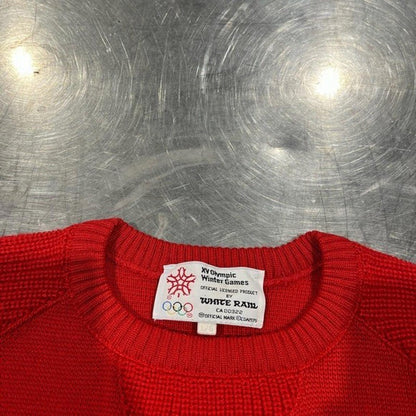 Vintage Winter Olympic Games Sweater (Red, Size L)