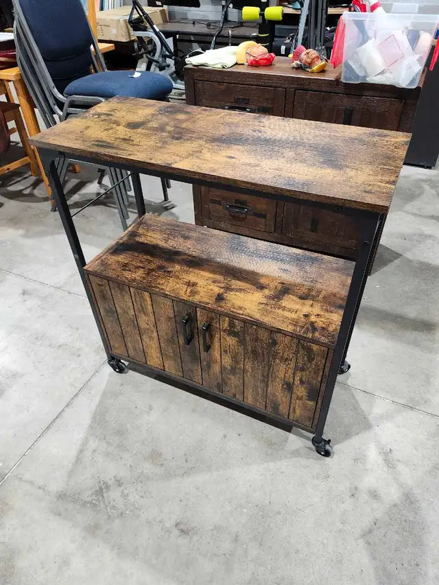 Rustic Brown Kitchen Island Cart