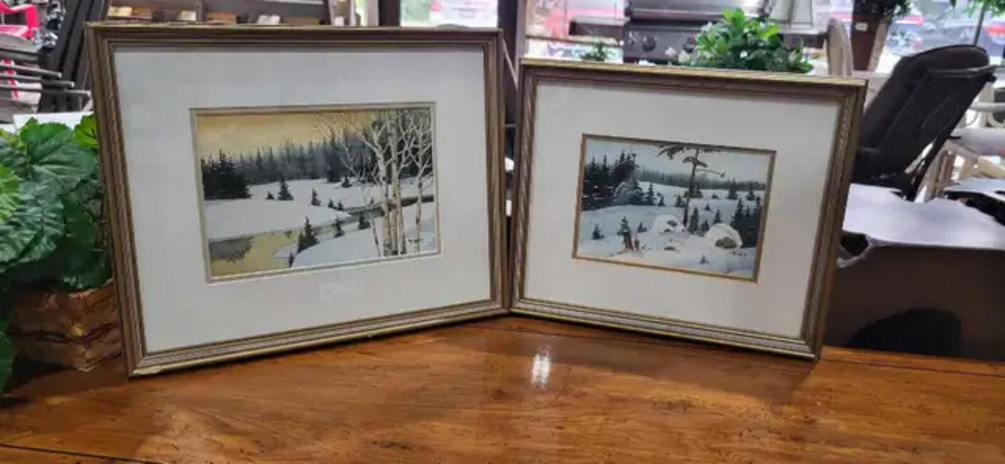 Ron Finch Original Watercolor Paintings - Winter Landscapes