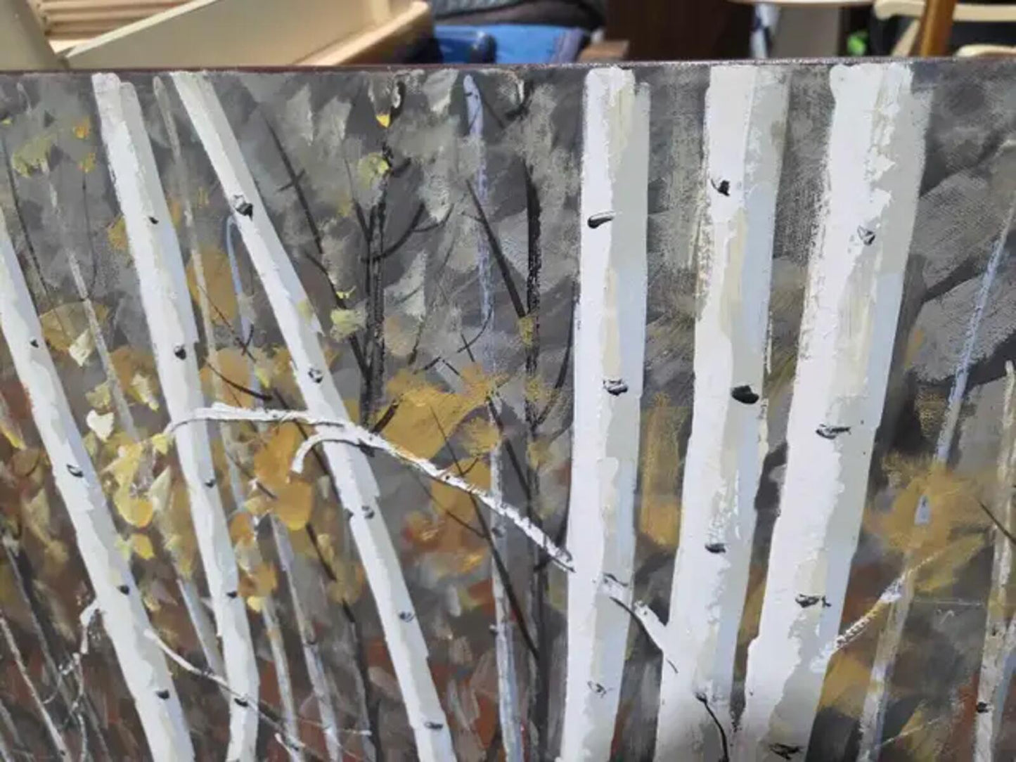 Large Aspen Trees Canvas Painting