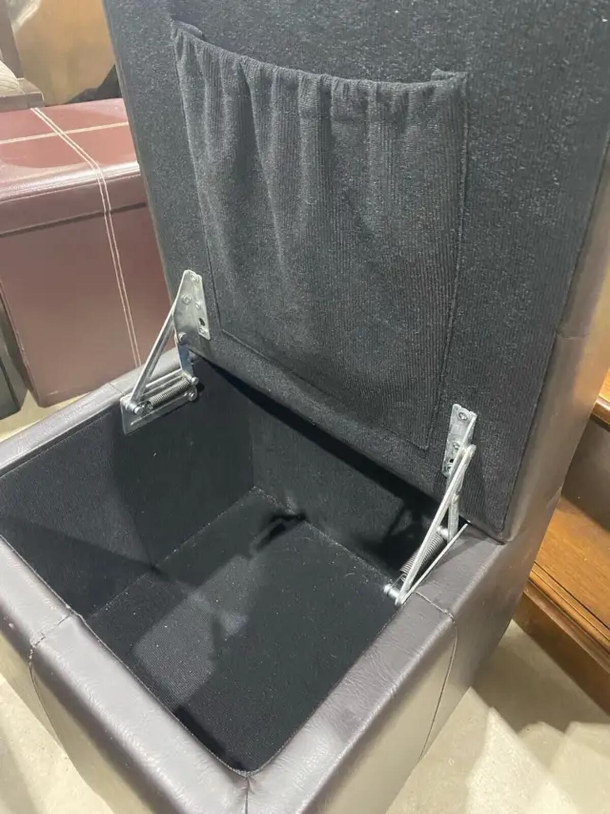 Black Storage Ottoman