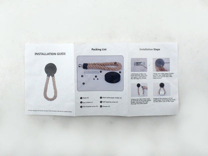 Toilet Paper Holder, Rustic Nautical Rope & Black Iron - Drill Mount, New In Box