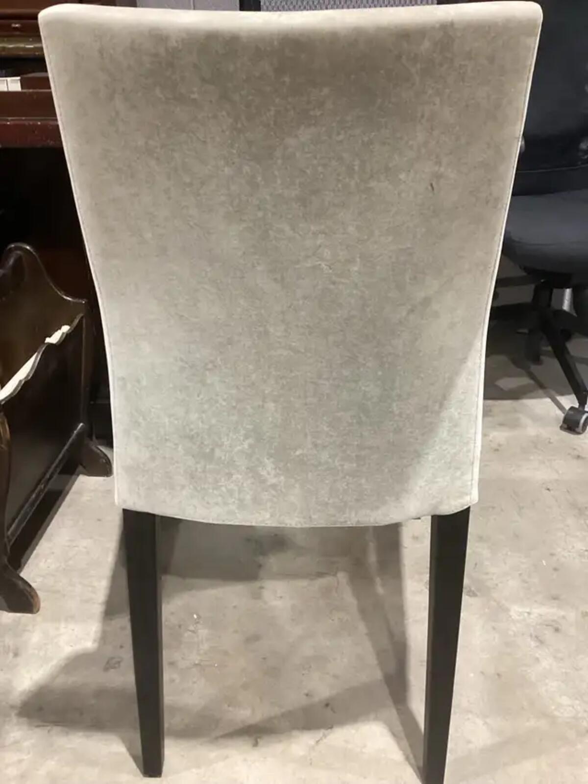 White Velvet Fabric Dining Chairs - 4 Available