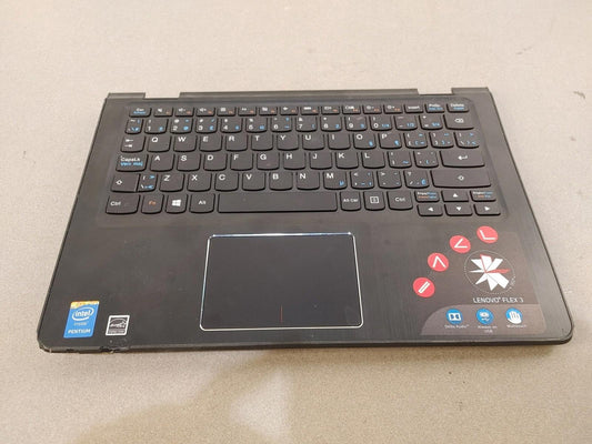 Lenovo Flex 3 Laptop Top Case Keyboard Trackpad UNTESTED Black - Fair