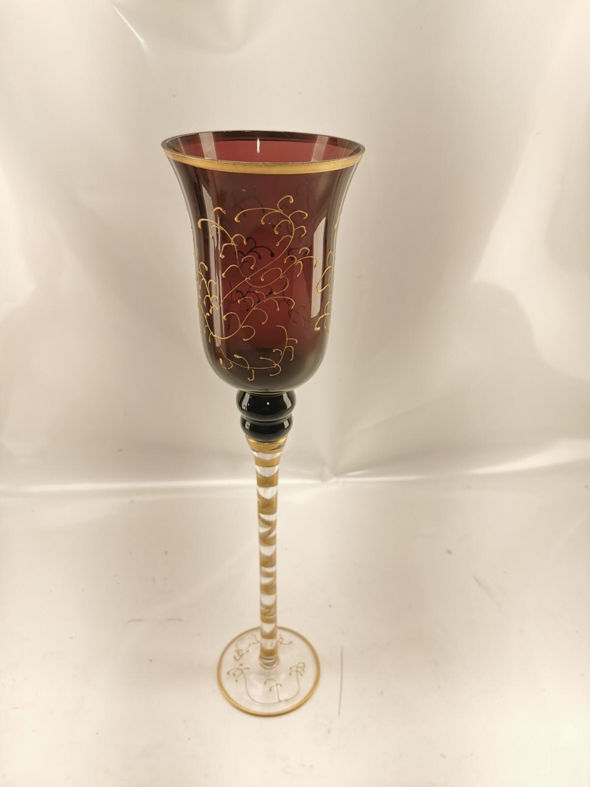 Vintage Red Air Twisted Stem Flared Wine Glass
