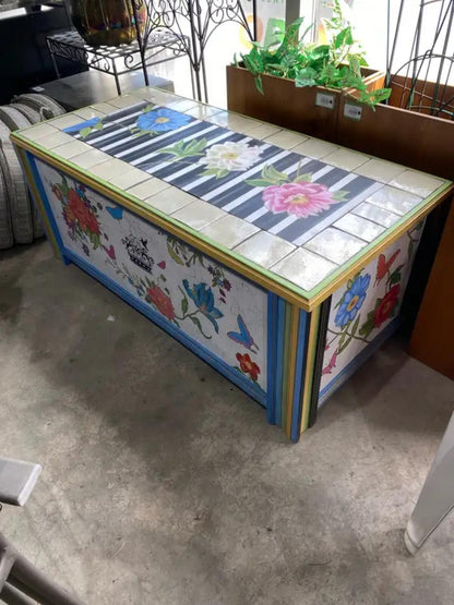 Floral Hand Painted Storage Chest