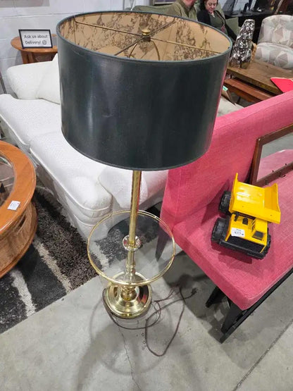 Vintage Gold Lamp with Glass Table
