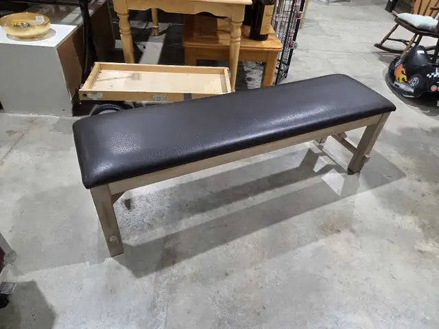 5ft Wooden Bench w/ Cushioned Seat