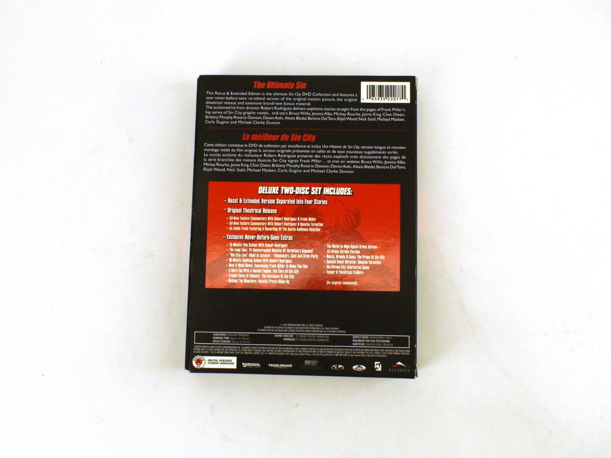 Sin City Special Edition DVD - Recut And Extended W Graphic Novel - Frank Miller