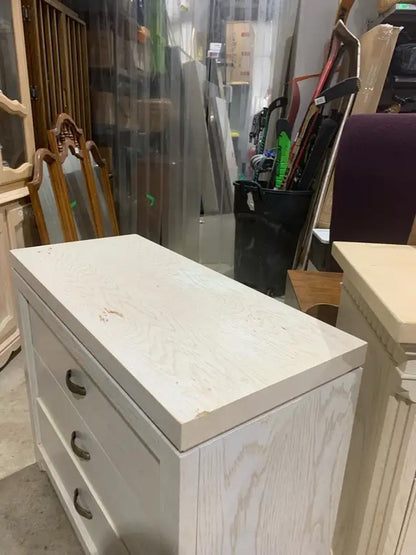 White Wood effect 3 Drawer Dresser