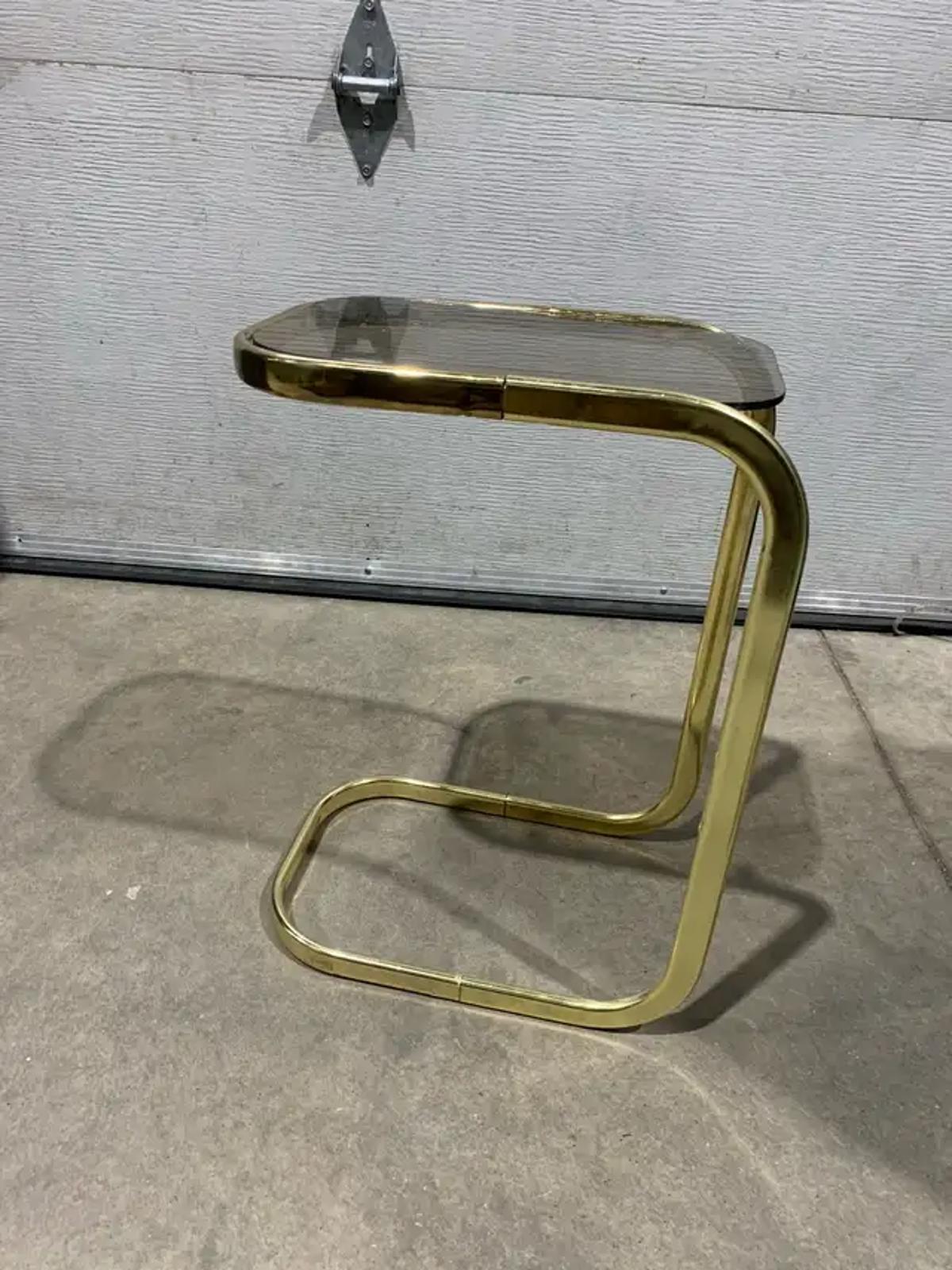 Gold Glass Side Table