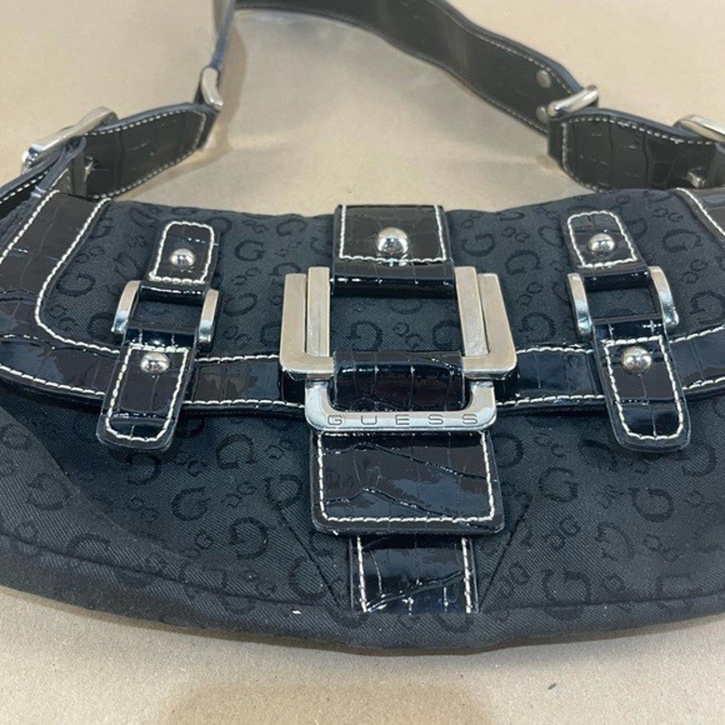 Vintage Y2K Guess Black Monogram Bag