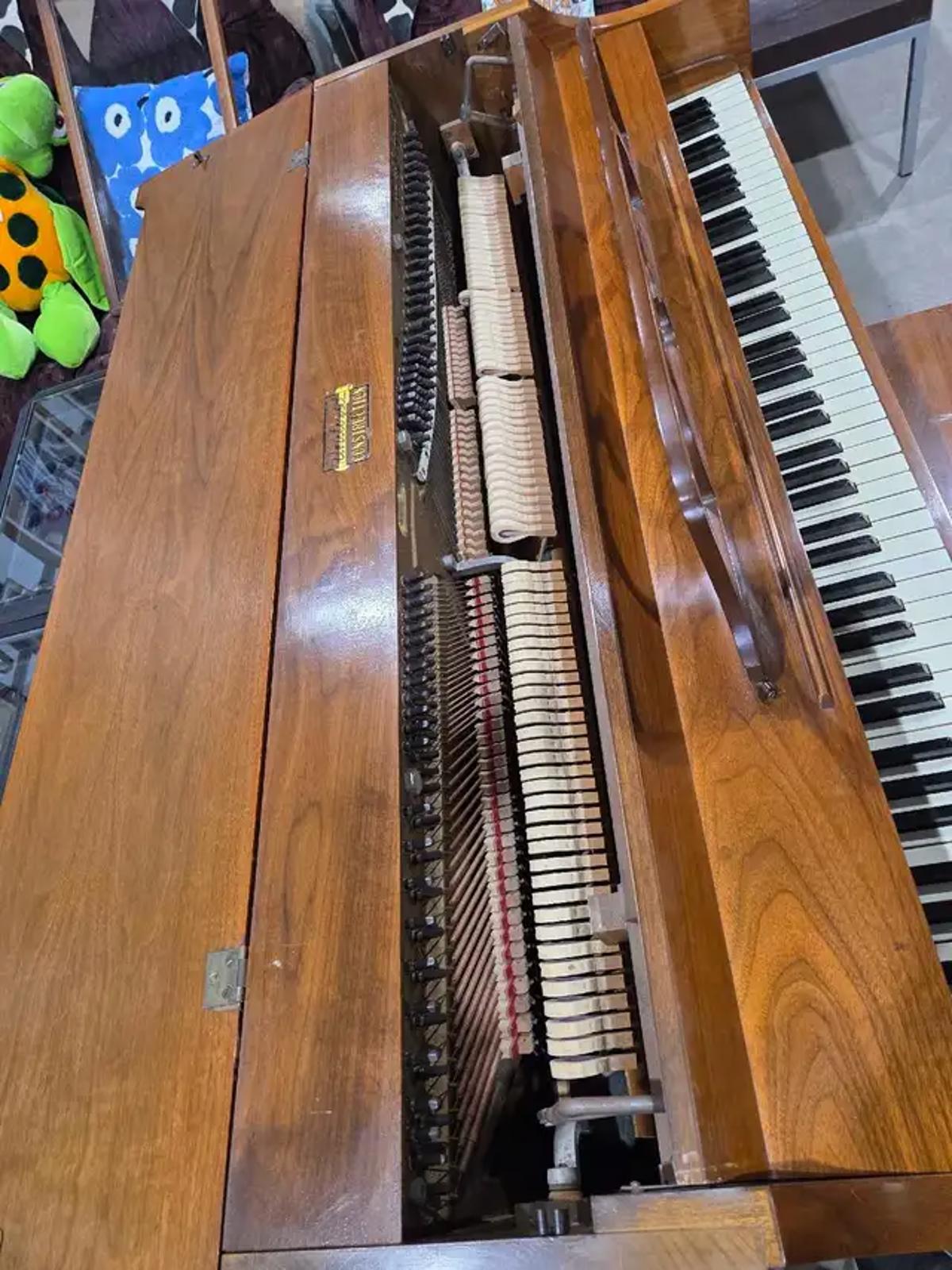 Stunning Winter Piano & Bench - 1970s