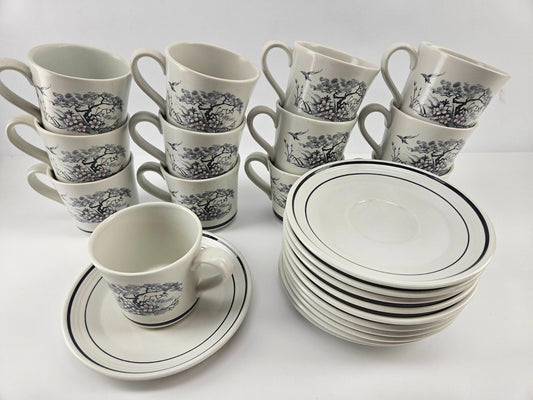 Royal Doulton Lambethware Asian Dawn Set (13 Tea Cups, 11 Plates)
