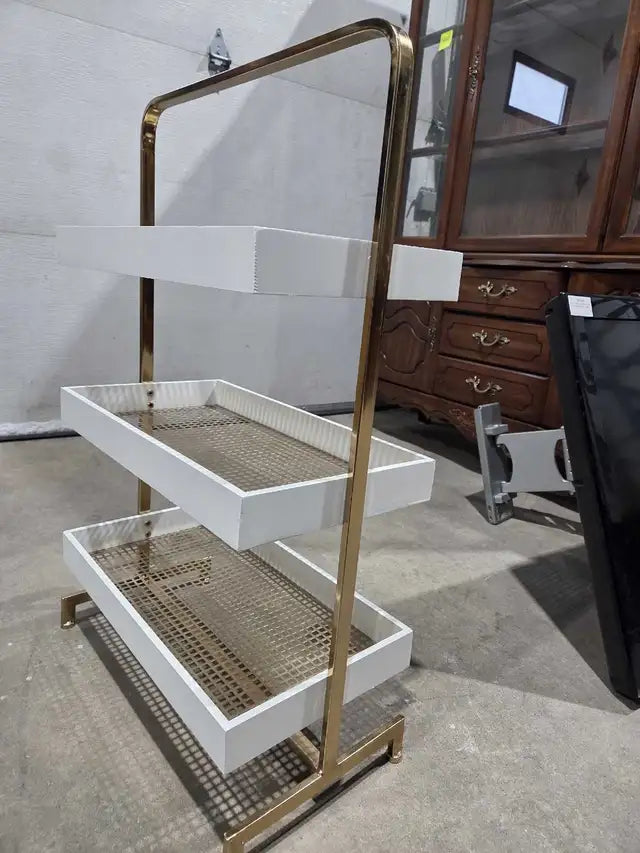White & Gold 3-Tiered Bathroom Shelf
