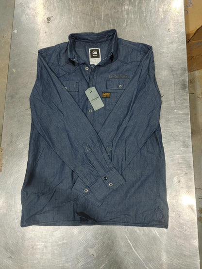 Brand New G-STAR RAW New Midnight Front Shirt L/S Medium Rinsed Size XL Denim